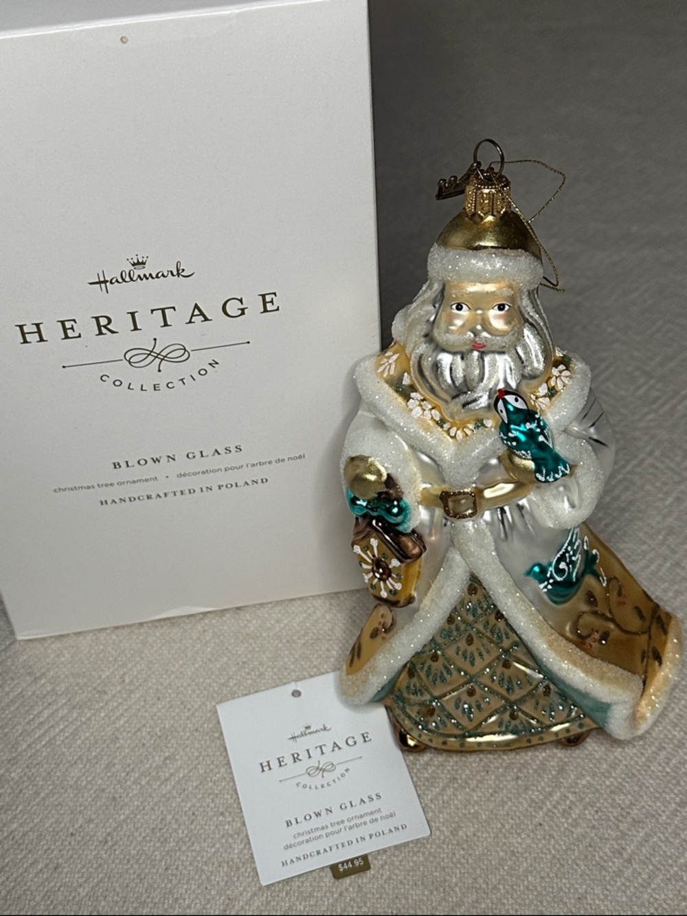 Hallmark 2016 Winter Santa Blown Glass Ornament